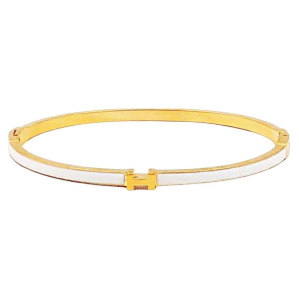 STAINLESS STEEL SKINNY ENAMEL BANGLE BRACELET