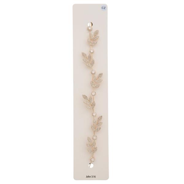 RHINESTONE LEAF PATTERN HAIR VINE