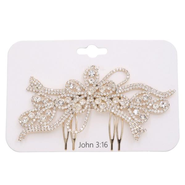 FLOWER RHINESTONE COMB HAIR PIECE