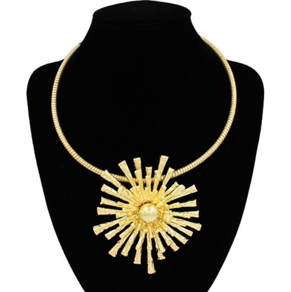 FLOWER PENDANT PEARL BEAD NECKLACE