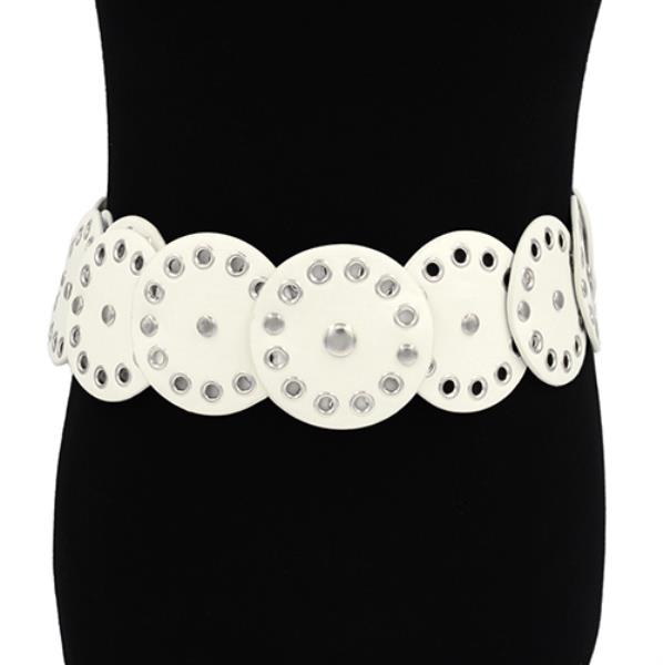 Y2K METAL STUDDED GROMMET DISC BELT