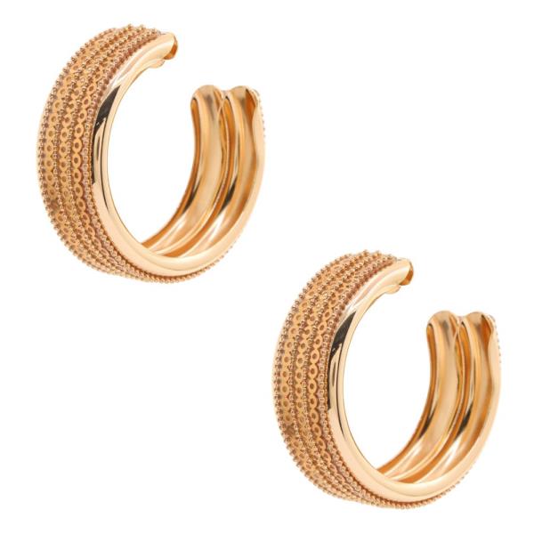 TEXTURED OPEN HOOP METAL EARRING