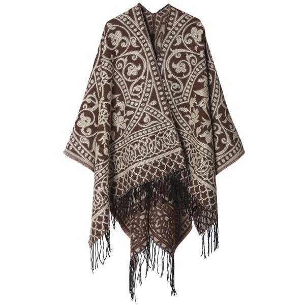 STYLISH DETAIL FRINGE PONCHO