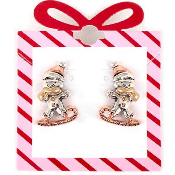 GINGERBREAD METAL EARRING