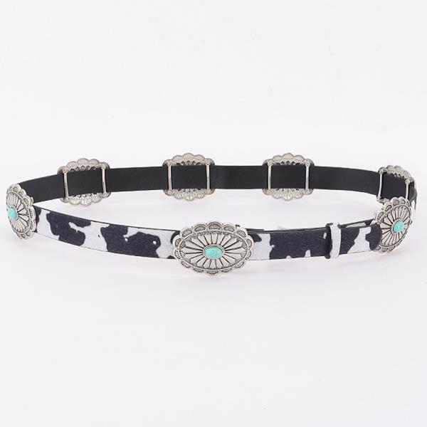 FAUX FUR MULTI METAL METAL BELT