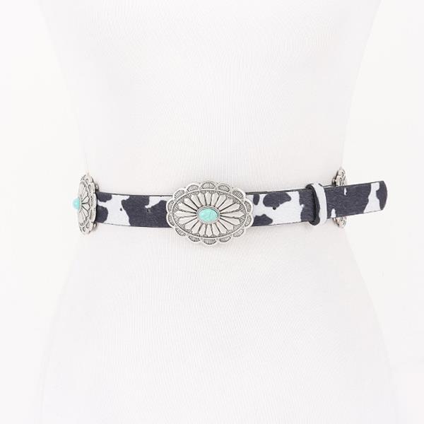 FAUX FUR MULTI METAL METAL BELT