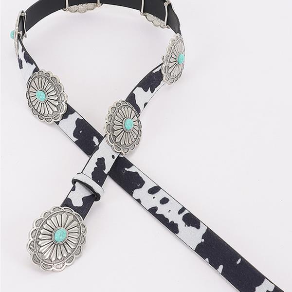 FAUX FUR MULTI METAL METAL BELT