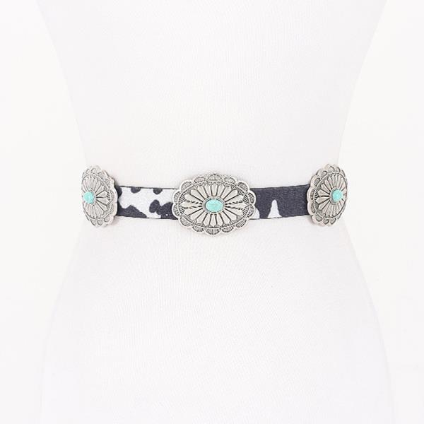 FAUX FUR MULTI METAL METAL BELT