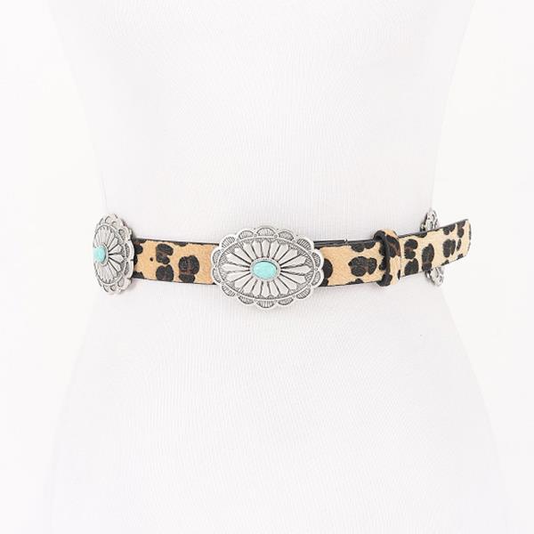 FAUX FUR MULTI METAL METAL BELT