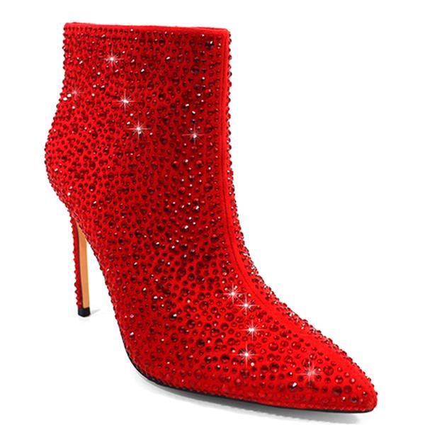 SPARKLING THIN POINTY HEEL BOOTIE 12 PAIRS
