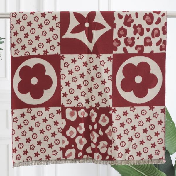LEOPARD FLOWER PATTERN FRINGE EDGE LIGHTWEIGHT OBLONG SCARF