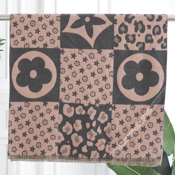 LEOPARD FLOWER PATTERN FRINGE EDGE LIGHTWEIGHT OBLONG SCARF