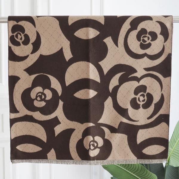 FLOWER PATTERN FRINGE EDGE LIGHTWEIGHT OBLONG SCARF