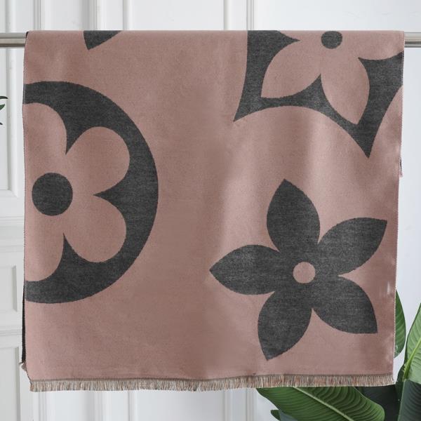 FLOWER PATTERN FRINGE EDGE LIGHTWEIGHT OBLONG SCARF