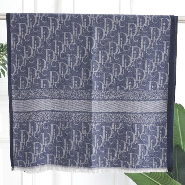MONOGRAM PATTERN FRINGE EDGE LIGHTWEIGHT OBLONG SCARF