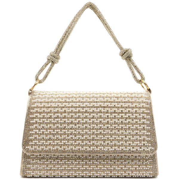 RHINESTONE MINI PEARL STUD HANDLE EVENING BAG