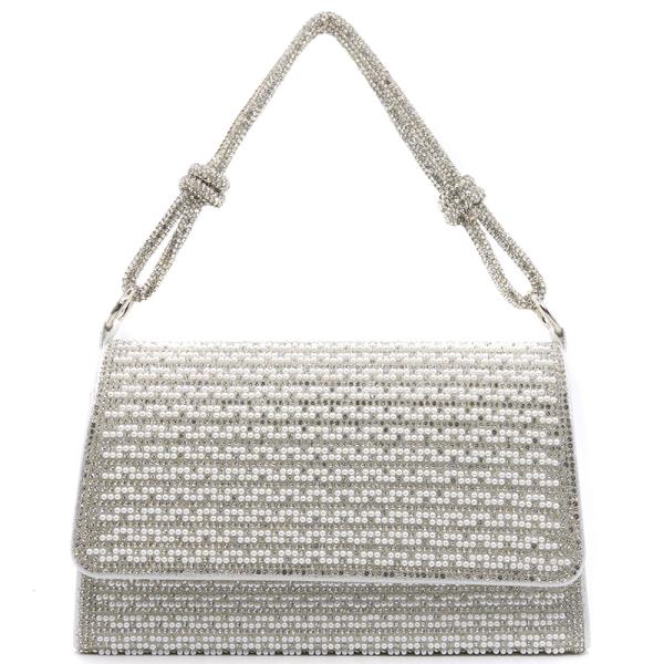 RHINESTONE MINI PEARL STUD HANDLE EVENING BAG