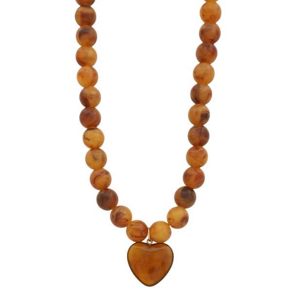 PUFFY HEART BEADED NECKLACE