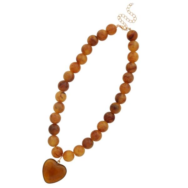 PUFFY HEART BEADED NECKLACE