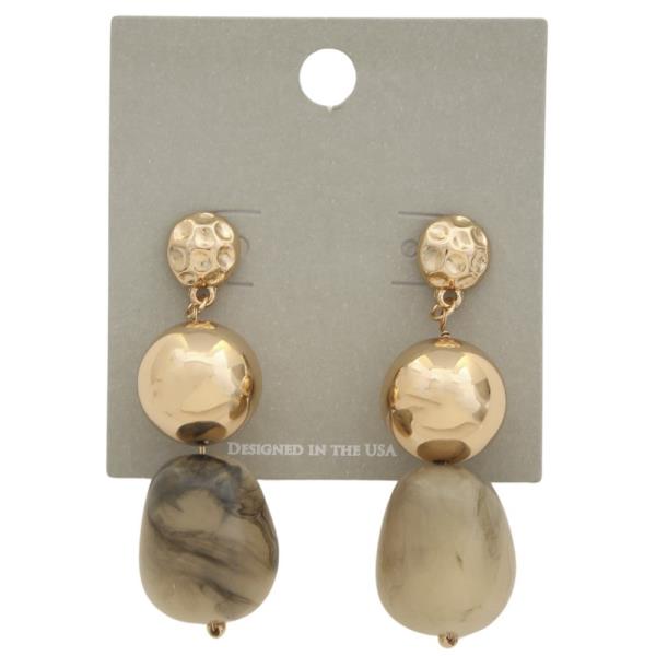 ACETATE BEADED LINK DANGLE EARRING
