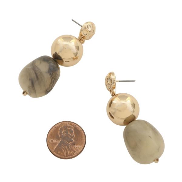 ACETATE BEADED LINK DANGLE EARRING