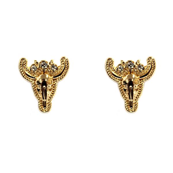 WESTERN BULL HEAD STUD EARRING