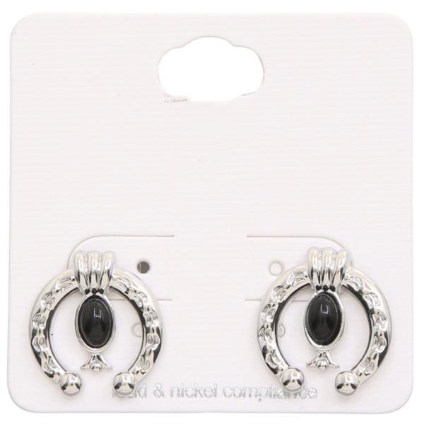 WESTERN HORSESHOE TURQUOISE STUD EARRING