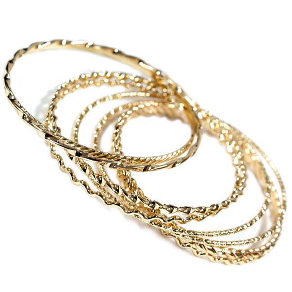 MIXED TEXTURED BANBLE MULTI BRACELET SET