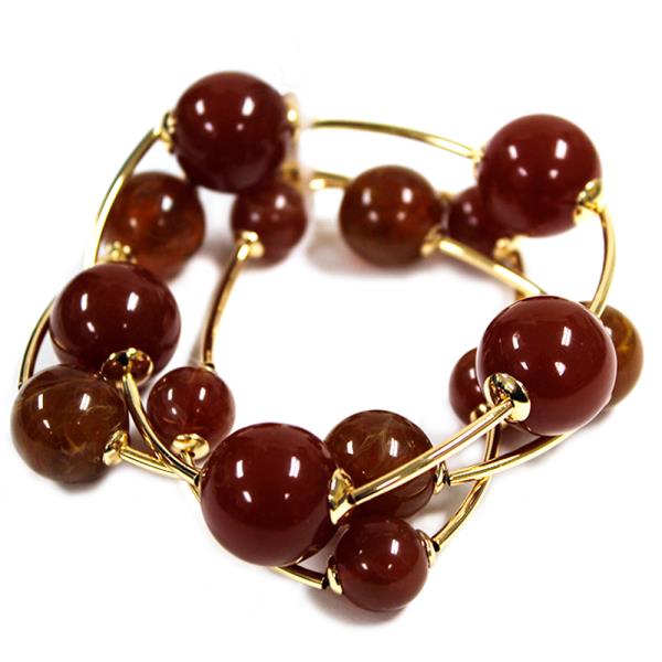 ACETATE BALL BEAD STRETCH MULTI BRACELET SET