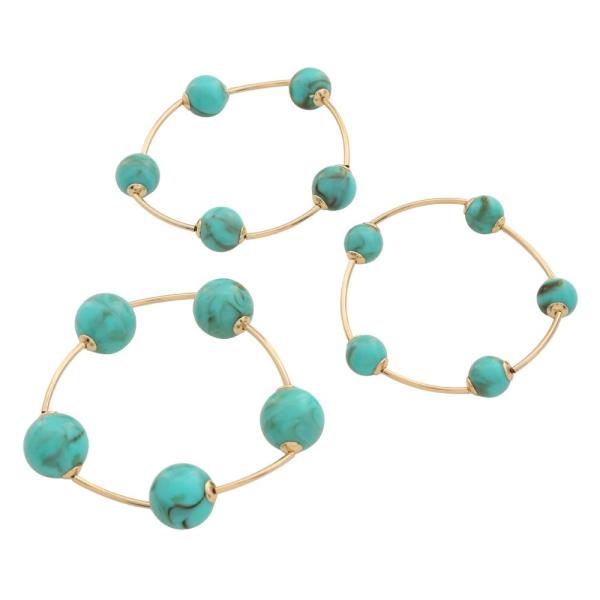 ACETATE BALL BEAD STRETCH MULTI BRACELET SET