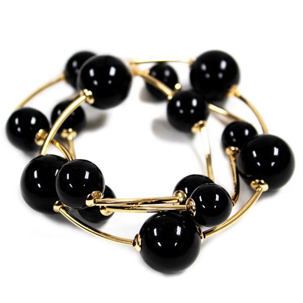 ACETATE BALL BEAD STRETCH MULTI BRACELET SET