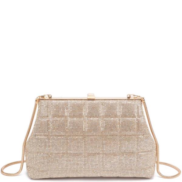 RHINESTONE ALL OVER QUILTED DESIGN KARLA EVENING BAG