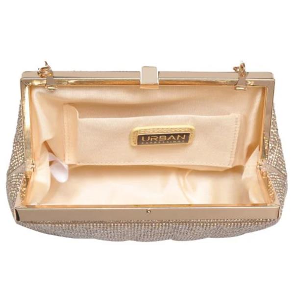 RHINESTONE ALL OVER QUILTED DESIGN KARLA EVENING BAG