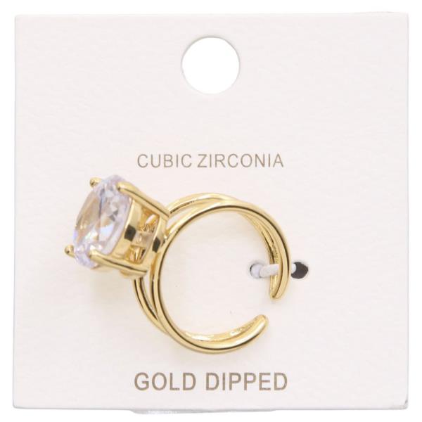 CZ GOLD DIPPED ADJUSTABLE RING