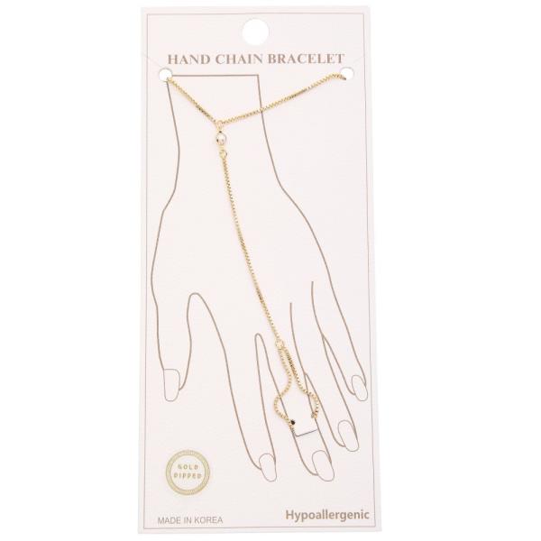 DAINTY HAND CHAIN GOLD DIPPED BRACELET