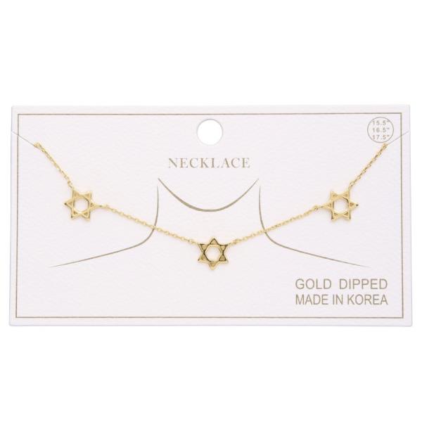 STAR STATION METAL GOLD DIPPED STATION NECKLACE