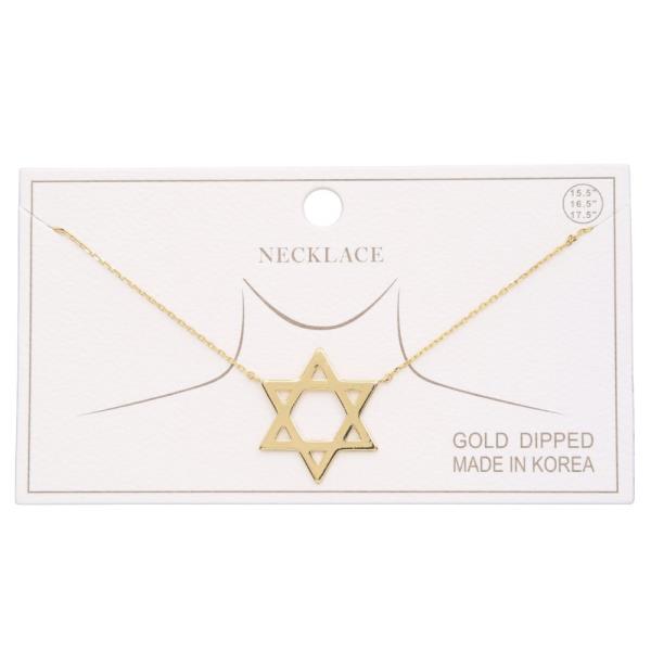 STAR OF DAVID PENDANT GOLD DIPPED NECKLACE