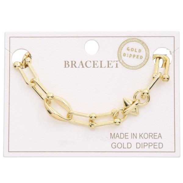 U CIRCLE LINK GOLD GOLD DIPPED BRACELET