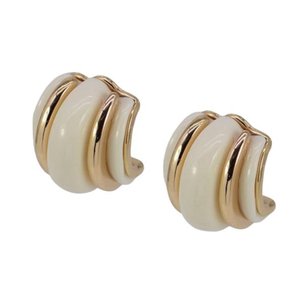 METAL RESIN HUGGIE EARRING