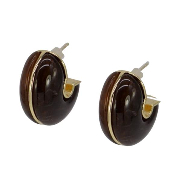 ACRYLIC METAL MIX FAN STUD EARRING