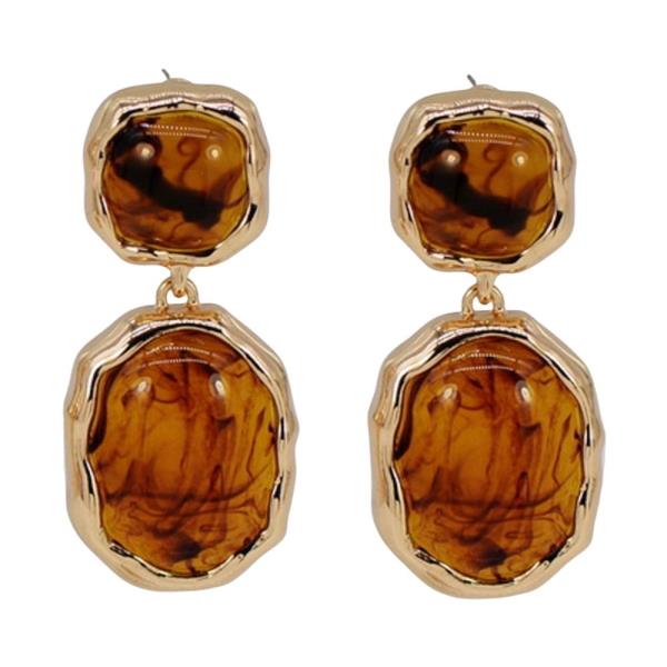 ACRYLIC GEMSTONE DROP EARRING