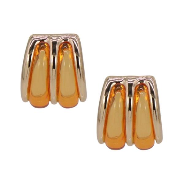ACRYLIC OVAL STUD EARRING