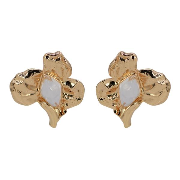 ACRYLIC GEOMETRIC FLORAL STUD EARRING