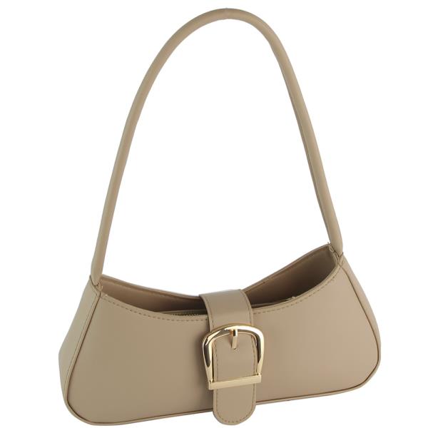 SMOOTH BUCKLE DESIGN SHOULDER BAG
