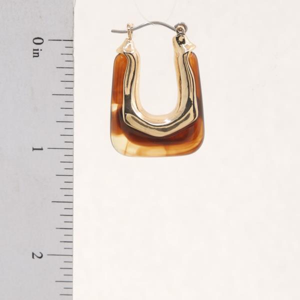 RESIN METAL RECTANGLE EARRING