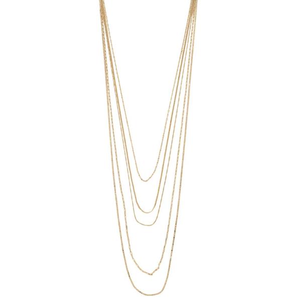 DAINTY CHAIN LAYERED METAL NECKLACE