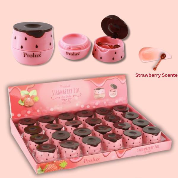 PROLUX STRAWBERRY POT LIP BALM (24 UNITS)