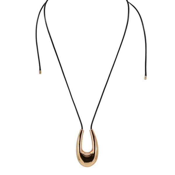 METAL U PENDANT ADJUSTABLE NECKLACE