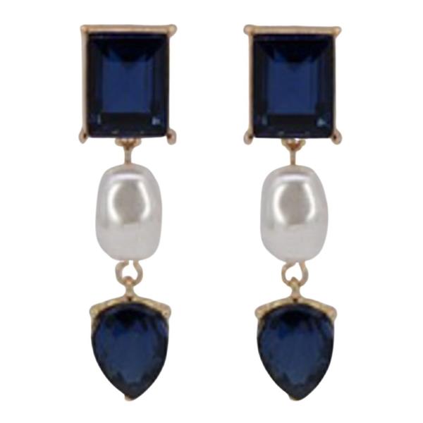CRYSTAL PEARL LINER DROP EARRING