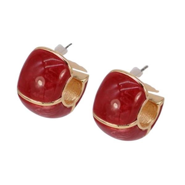 ACRYLIC HOOP STUD EARRING